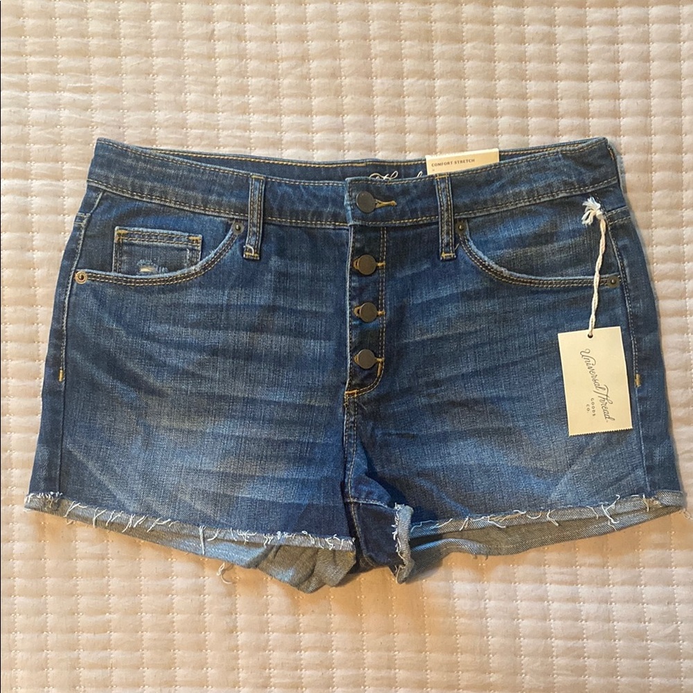 Universal Thread - Women’s Dark Wash Jean Shorts, Comfort Stretch, High Rise